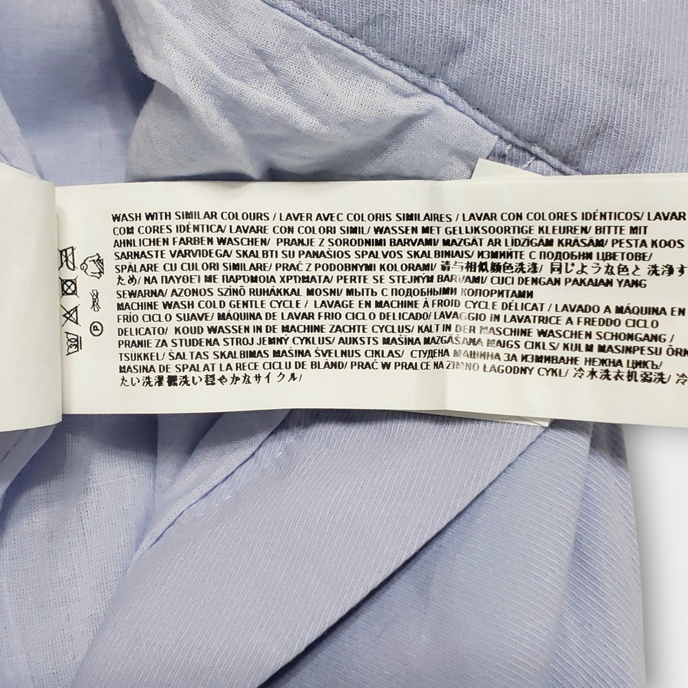 Mon Renn Lisle Trousers Powder Blue Size Small White Ric Rac Trim Split Hem - Picture 7 of 14